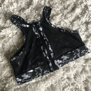WOMENS MESH ZIP UP SPORTS BRA